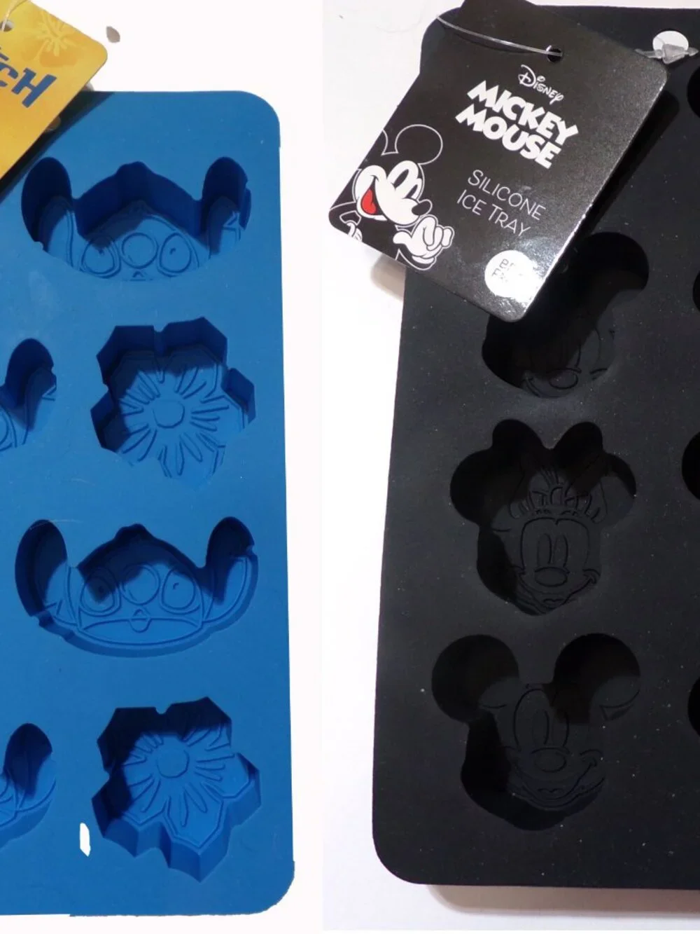 Disney Lilo & Stitch and Mickey Mouse Silicone Ice Trays (2-Piece Set)